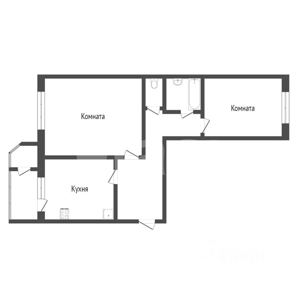 Планировка этой квартиры по данным Циан