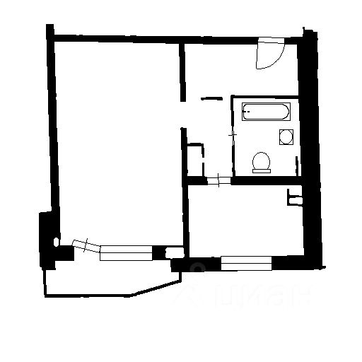 Планировка этой квартиры по данным Циан