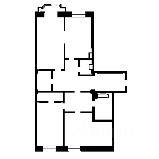 Планировка этой квартиры по данным Циан