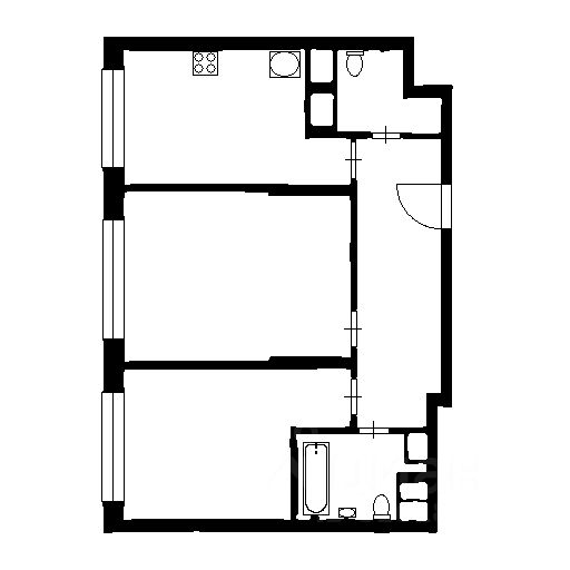 Планировка этой квартиры по данным Циан