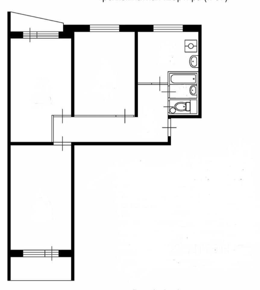Планировка этой квартиры по данным Циан