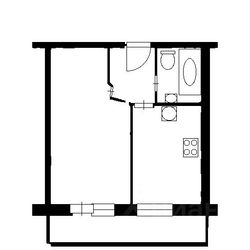 Планировка этой квартиры по данным Циан