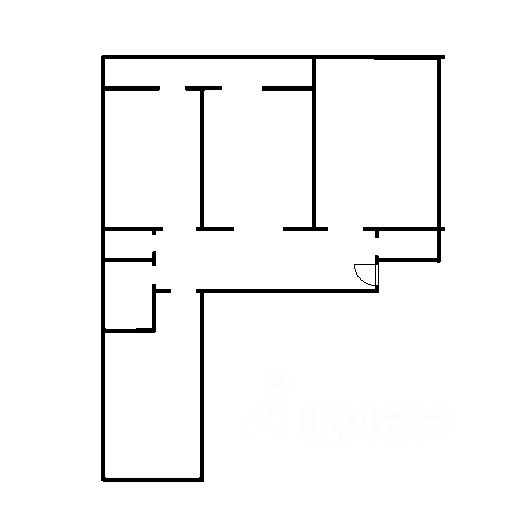 Планировка этой квартиры по данным Циан