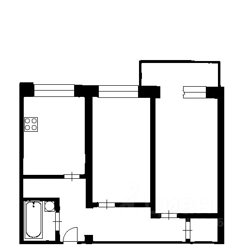 Планировка этой квартиры по данным Циан