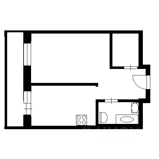 Планировка этой квартиры по данным Циан