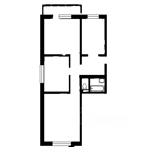 Планировка этой квартиры по данным Циан