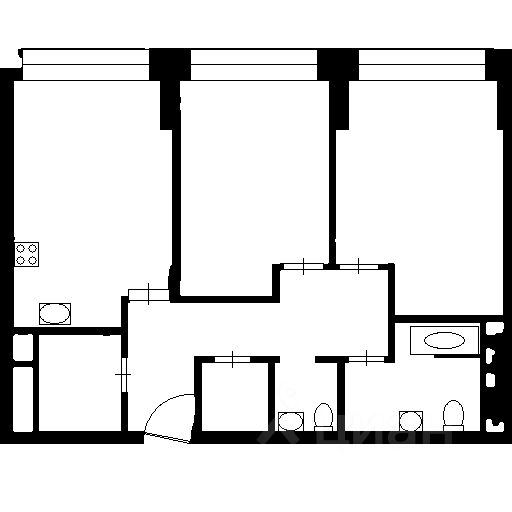 Планировка этой квартиры по данным Циан