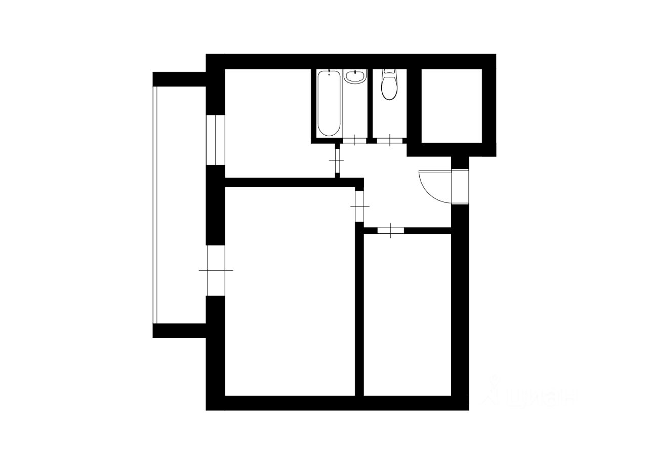 Планировка этой квартиры по данным Циан