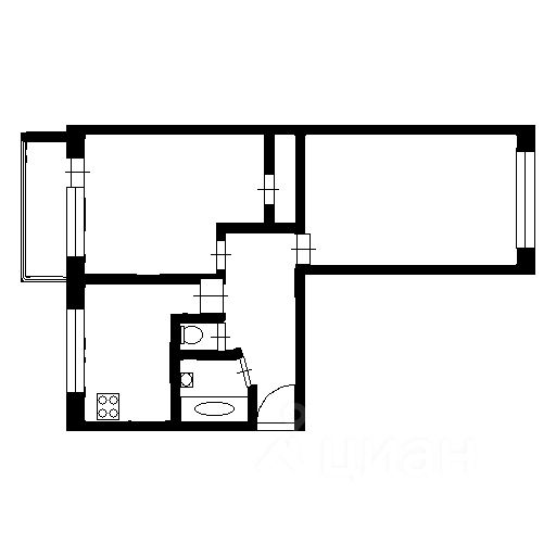Планировка этой квартиры по данным Циан