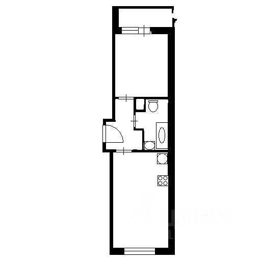 Планировка этой квартиры по данным Циан