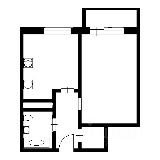Планировка этой квартиры по данным Циан