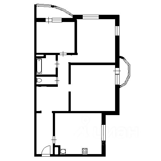 Планировка этой квартиры по данным Циан