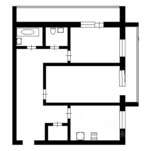Планировка этой квартиры по данным Циан