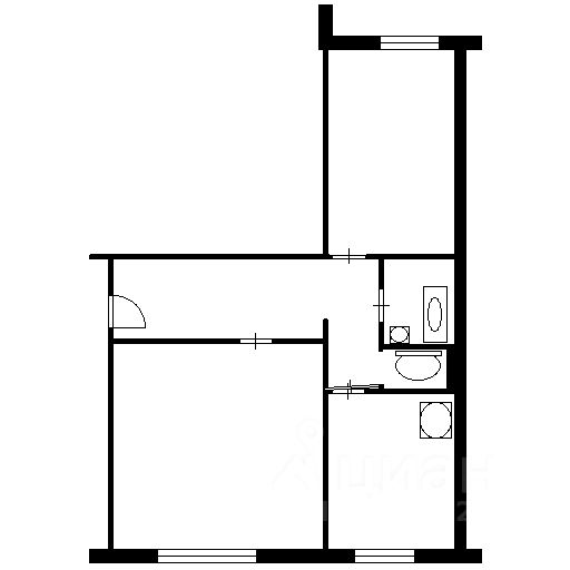 Планировка этой квартиры по данным Циан