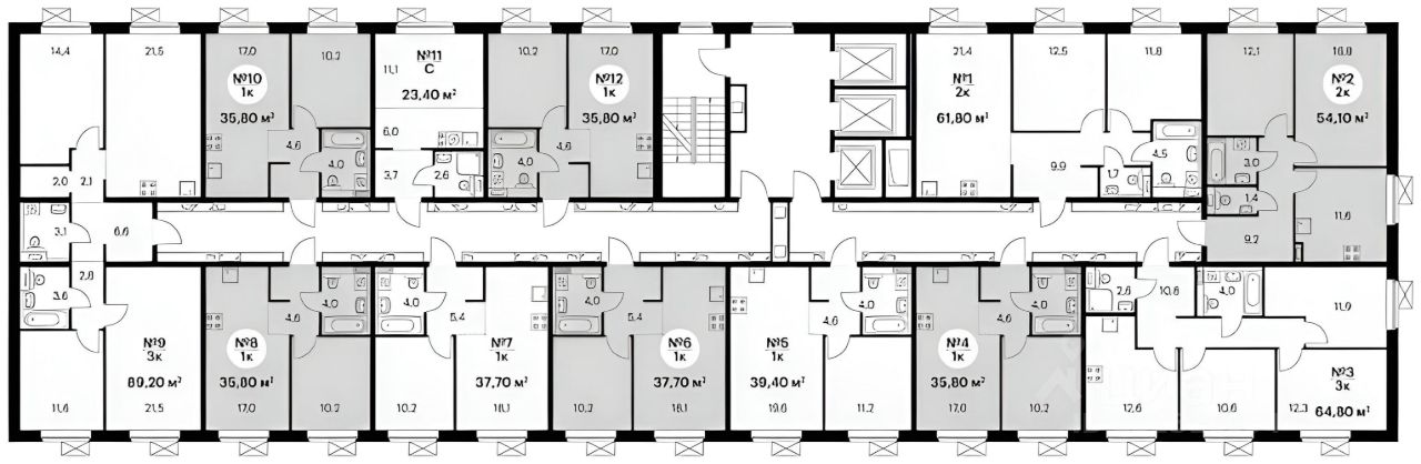 Планировка этой квартиры по данным Циан