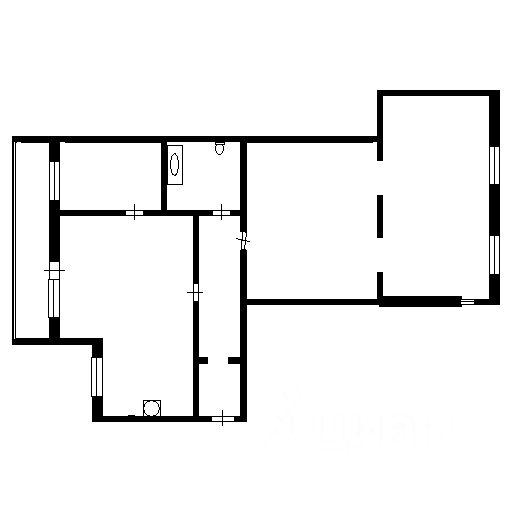 Планировка этой квартиры по данным Циан