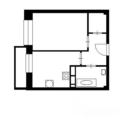 Планировка этой квартиры по данным Циан