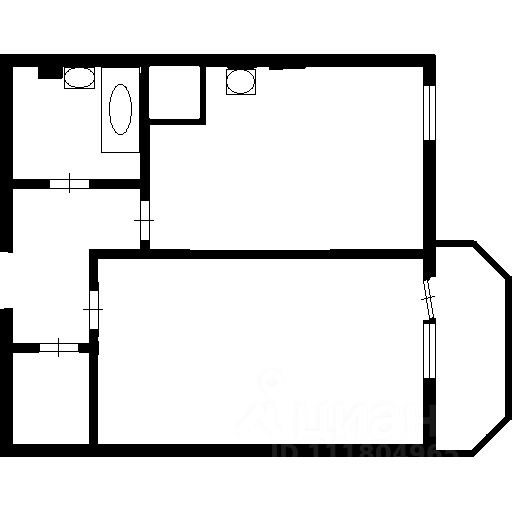 Планировка этой квартиры по данным Циан