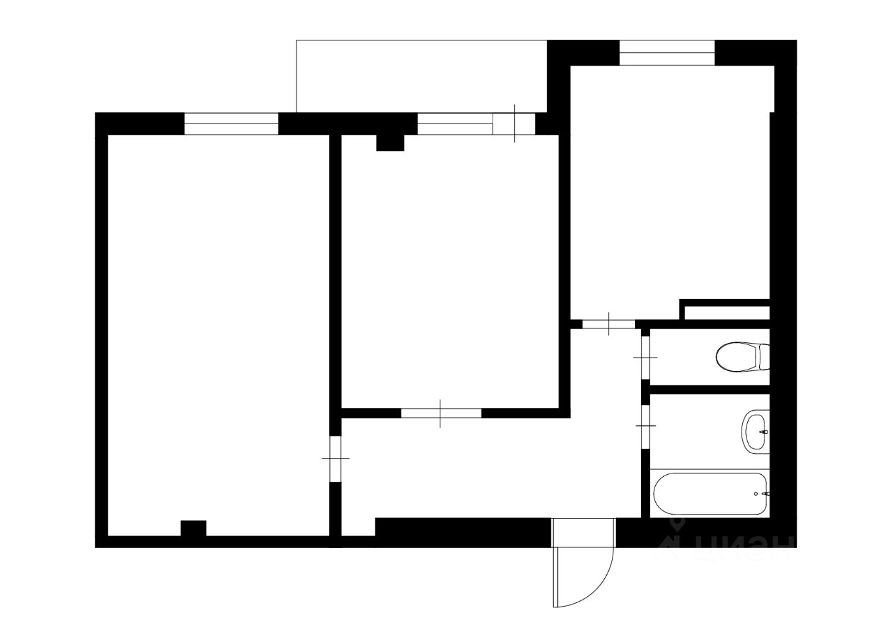 Планировка этой квартиры по данным Циан
