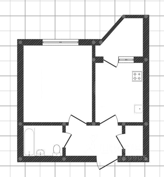 Планировка этой квартиры по данным Циан