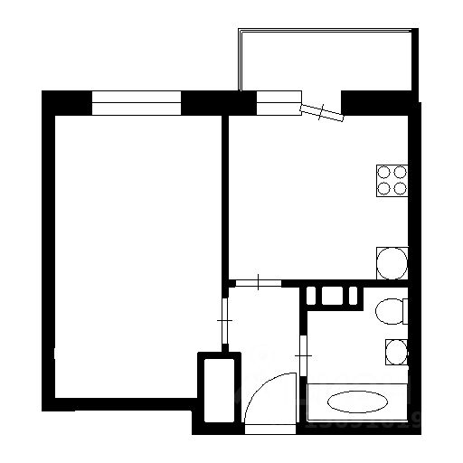 Планировка этой квартиры по данным Циан