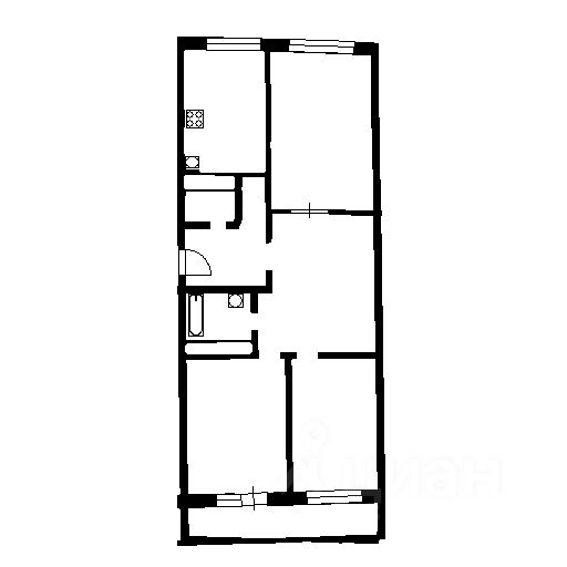 Планировка этой квартиры по данным Циан