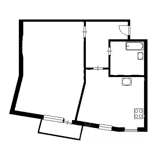 Планировка этой квартиры по данным Циан