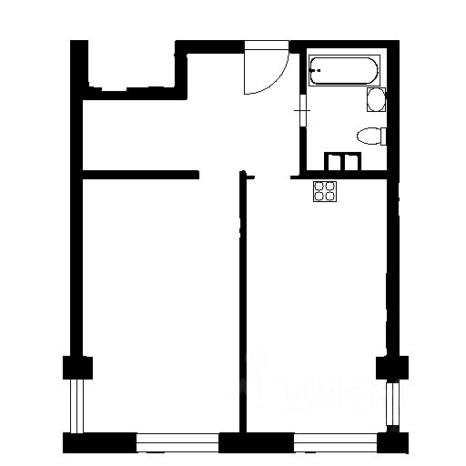 Планировка этой квартиры по данным Циан