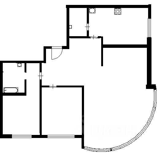 Планировка этой квартиры по данным Циан