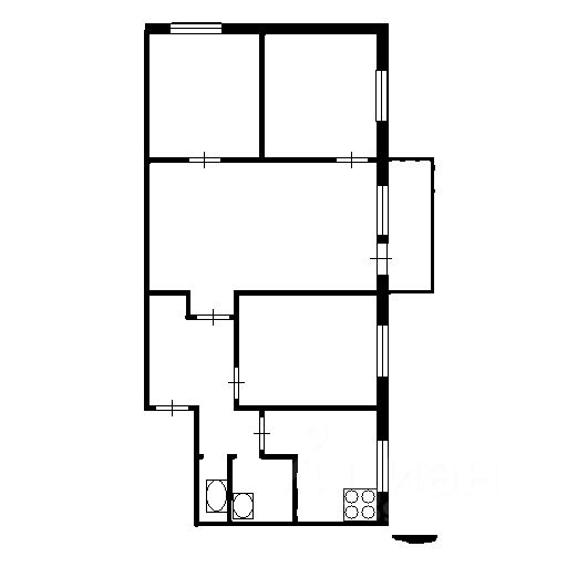 Планировка этой квартиры по данным Циан