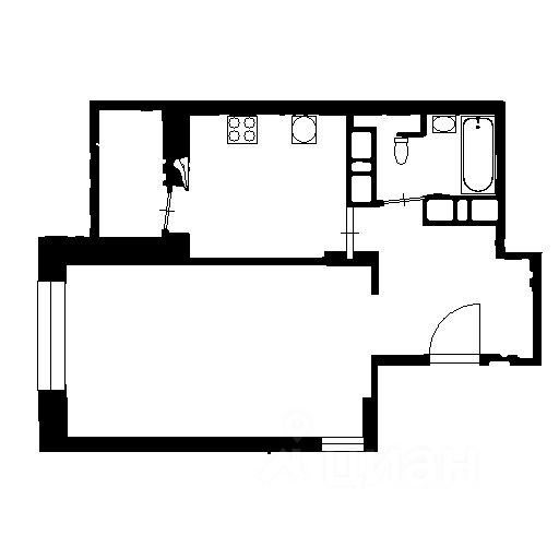 Планировка этой квартиры по данным Циан