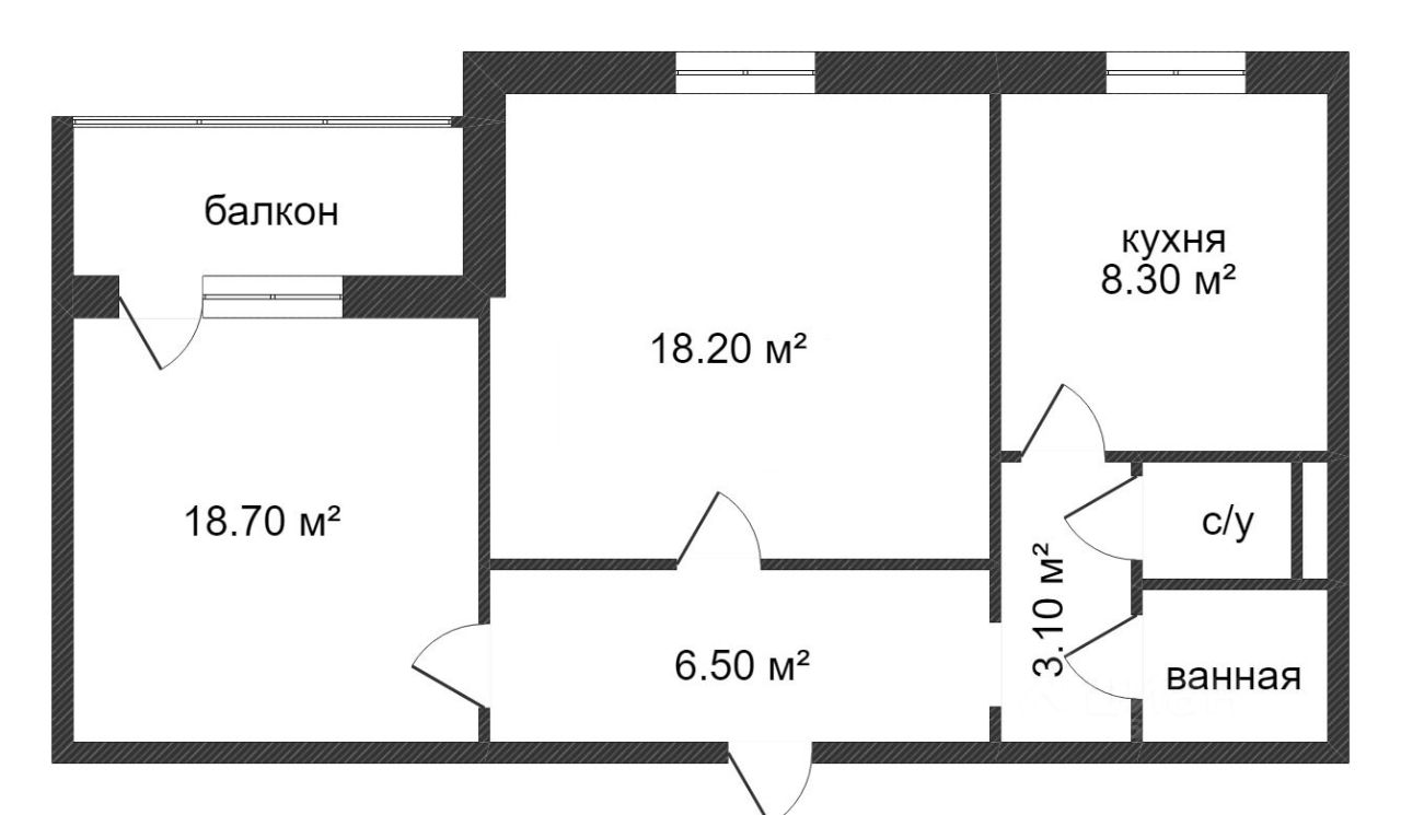 Планировка этой квартиры по данным Циан