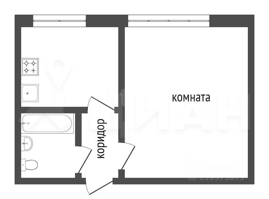 Планировка этой квартиры по данным Циан
