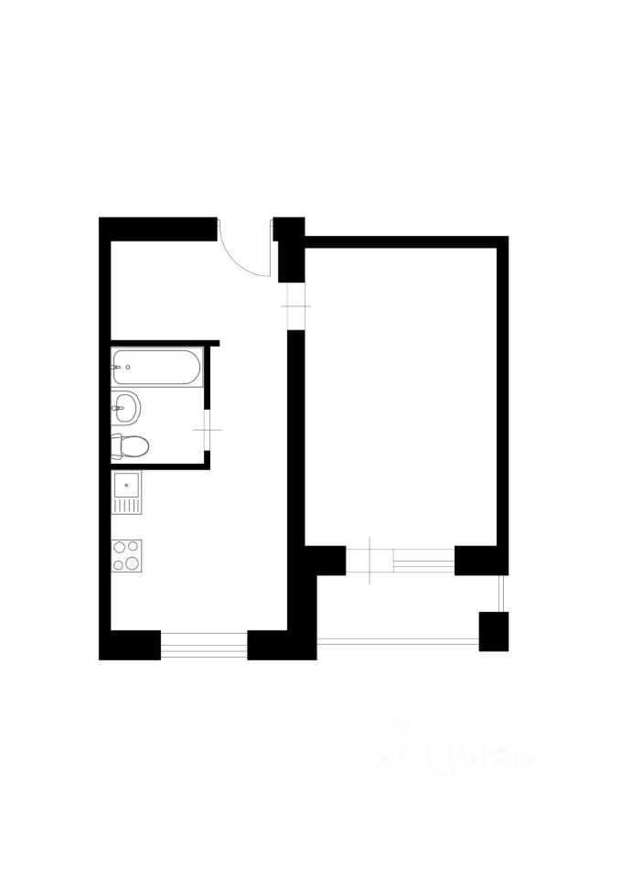 Планировка этой квартиры по данным Циан
