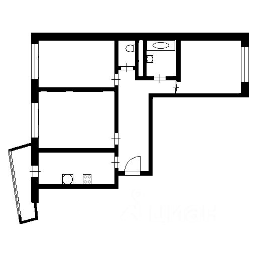 Планировка этой квартиры по данным Циан