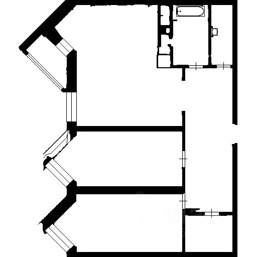 Планировка этой квартиры по данным Циан