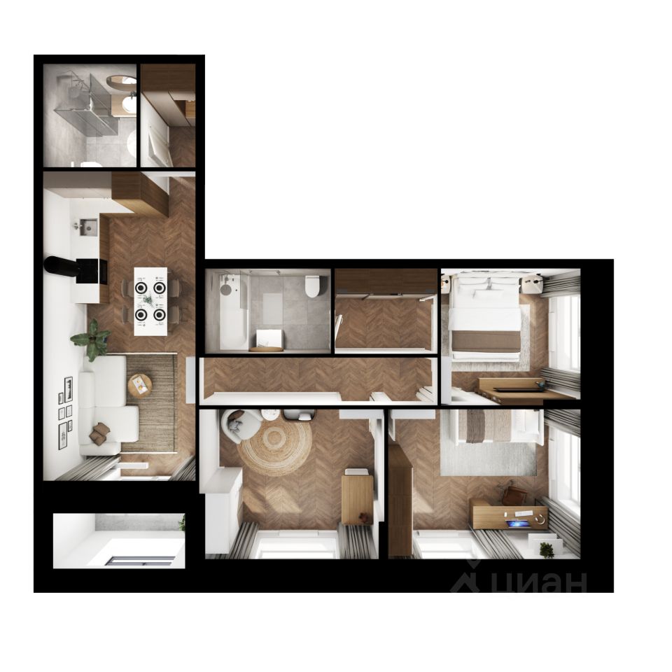 3-комн.кв., 82 м², 4/10 этаж