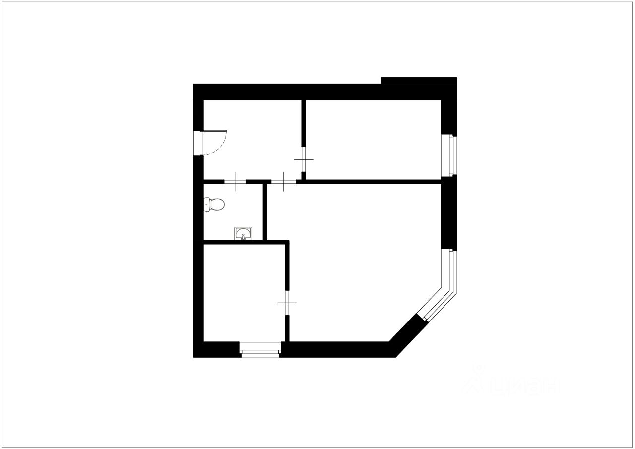 Планировка этой квартиры по данным Циан