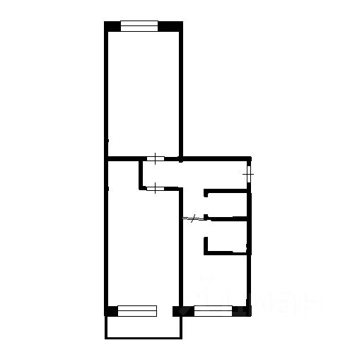Планировка этой квартиры по данным Циан