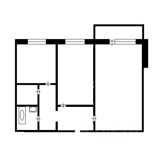 Планировка этой квартиры по данным Циан
