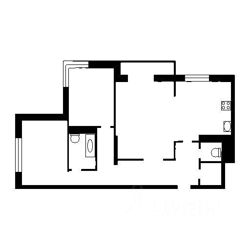 Планировка этой квартиры по данным Циан