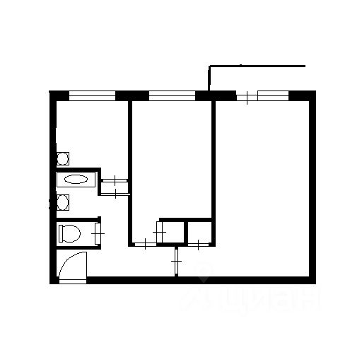 Планировка этой квартиры по данным Циан