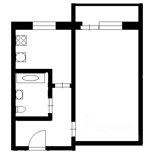 Планировка этой квартиры по данным Циан