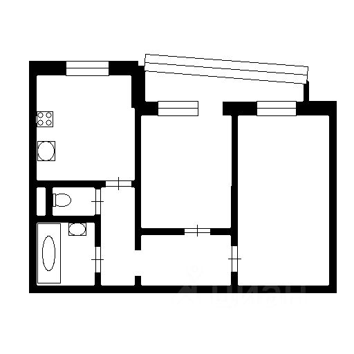 Планировка этой квартиры по данным Циан