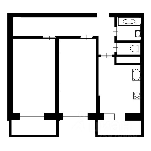 Планировка этой квартиры по данным Циан