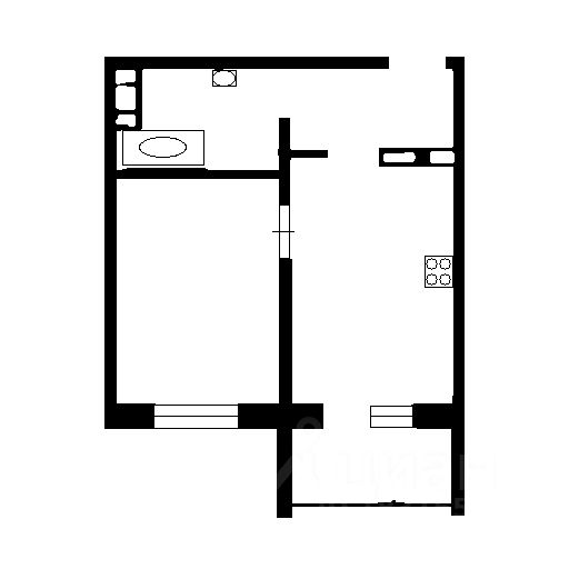 Планировка этой квартиры по данным Циан