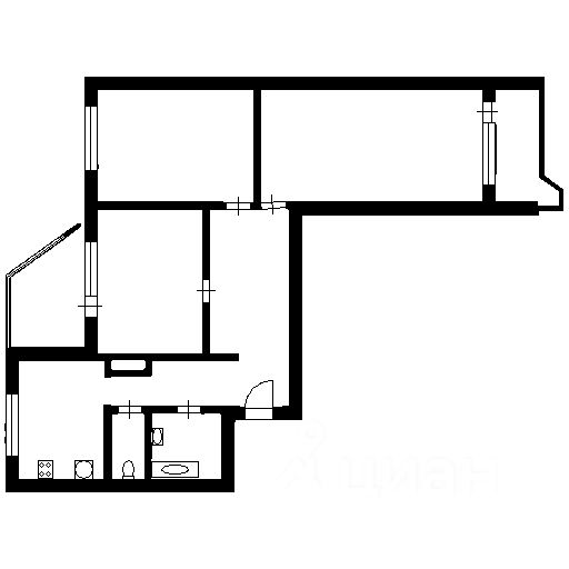 Планировка этой квартиры по данным Циан