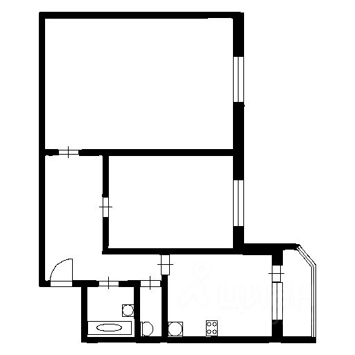 Планировка этой квартиры по данным Циан