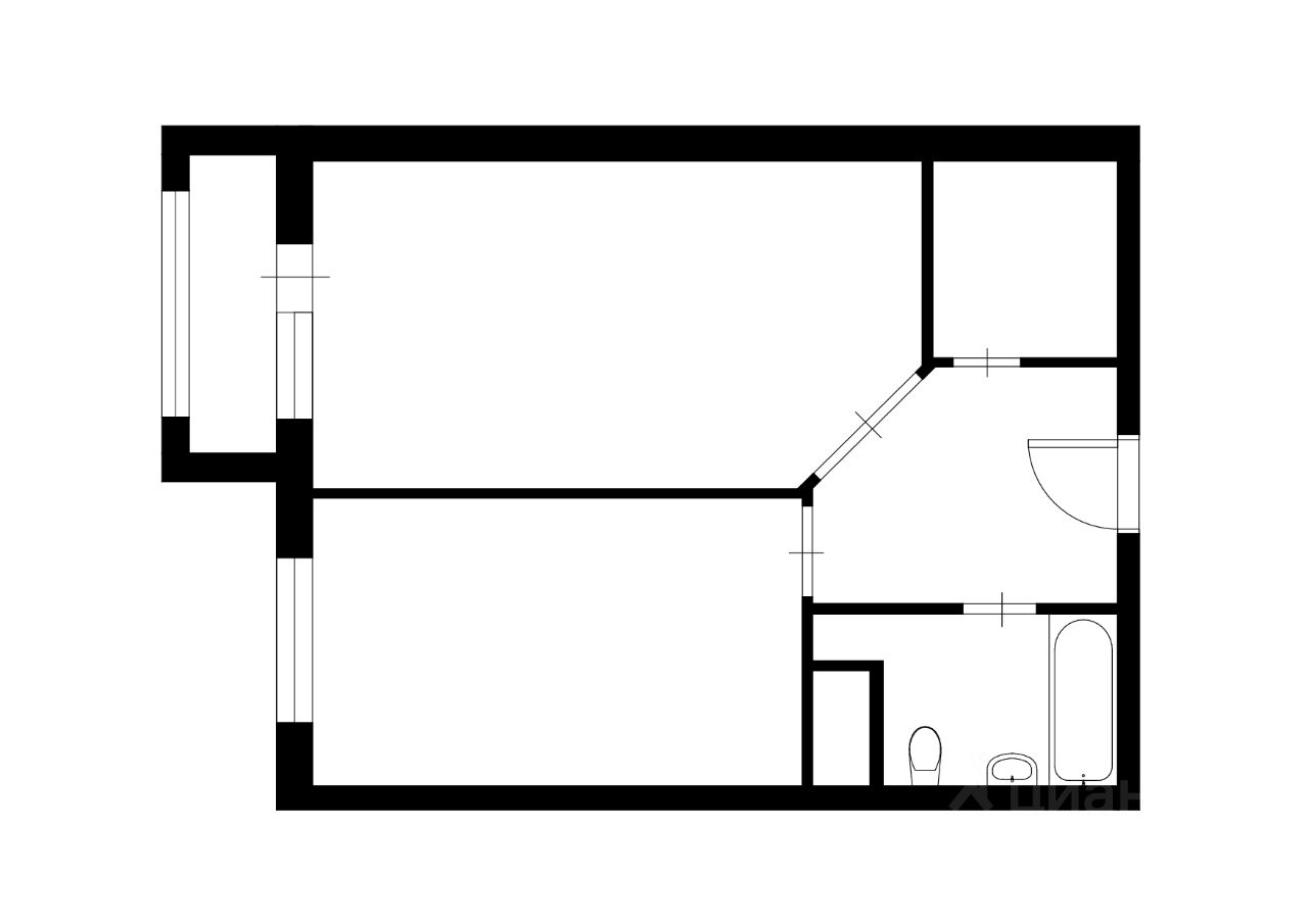 Планировка этой квартиры по данным Циан