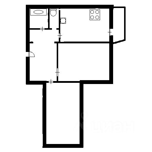 Планировка этой квартиры по данным Циан